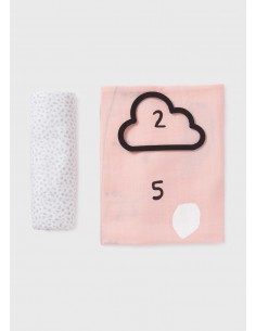 Set 2 tifoane cu masurator din bumbac pentru bebe