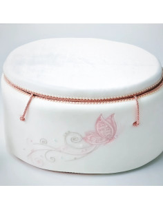 Cufar botez oval-fluture cu lumanare 2