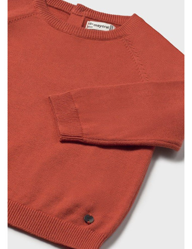 Pulover basic caramiziu bebe