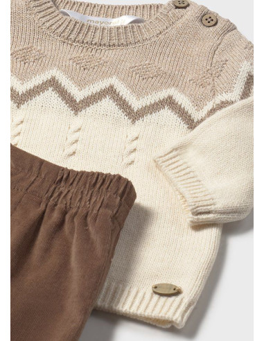 Set pantaloni si pulover nou-nascut