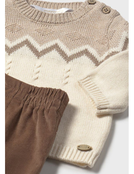 Set pantaloni si pulover nou-nascut