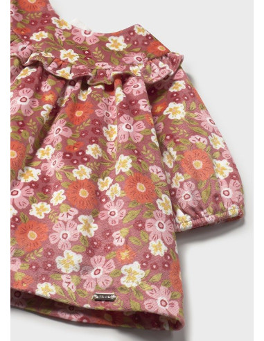 Rochie catifea cu imprimeu nou-nascut