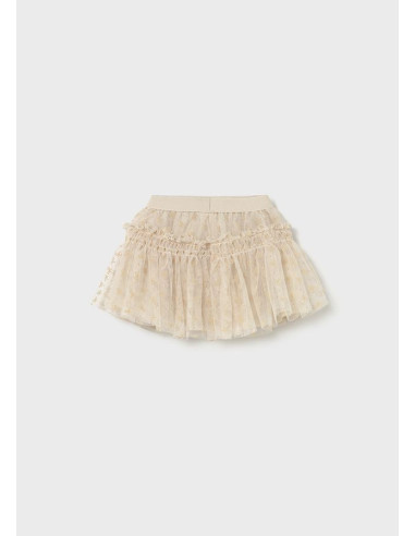 Fusta tul buline bebe Almond