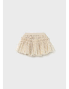 Fusta tul buline bebe Almond