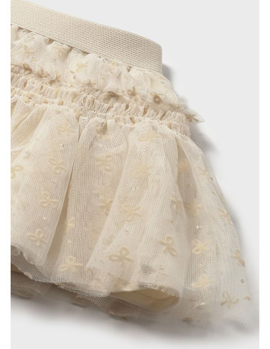 Fusta tul buline bebe Almond