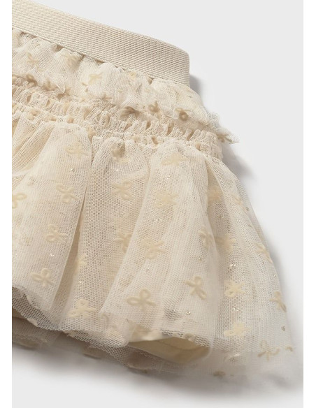 Fusta tul buline bebe Almond