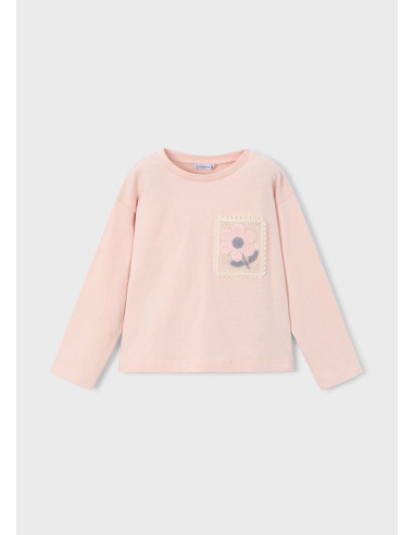 Tricou buzunar crosetat fetita
