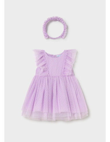 Rochie din tul cu bentita bebe