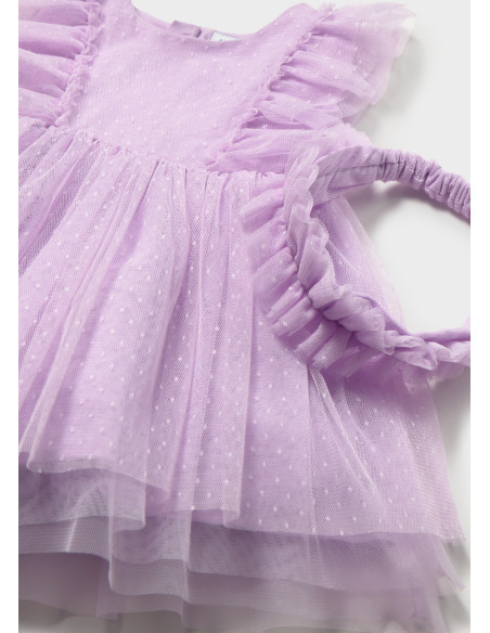 Rochie din tul cu bentita bebe