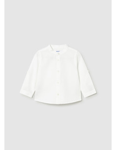 Camasa maneca lunga din in cu guler bebe