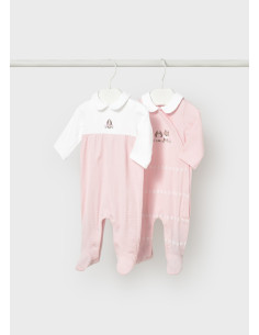Set pijama nou-nascut Roz baby