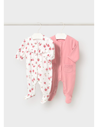 Set salopete nou-nascut rose.
