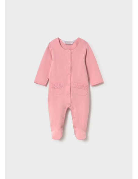 Set salopete nou-nascut rose.