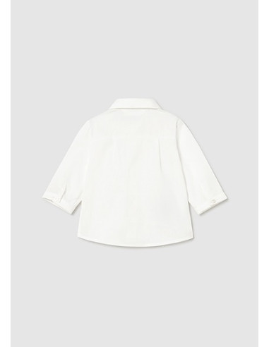 Camasa maneca lunga cu papion bleo nou-nascut