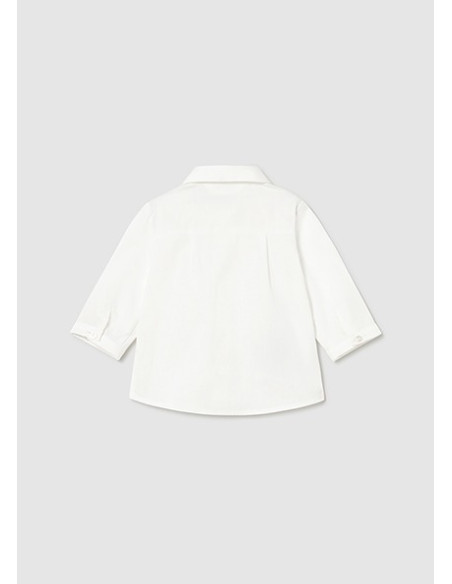 Camasa maneca lunga cu papion bleo nou-nascut