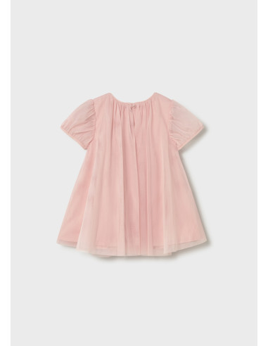 Rochie din tul cu geanta bebe roz