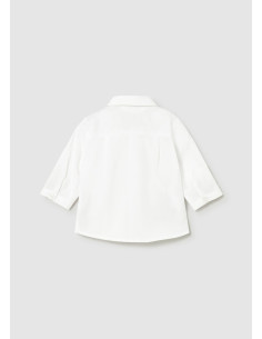 Camasa maneca lunga cu papion bej nou-nascut 2