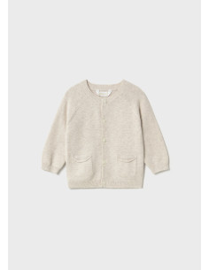 Jacheta tip cardigan nou-nascut taupe