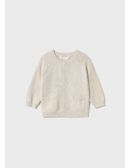 Jacheta tip cardigan nou-nascut taupe