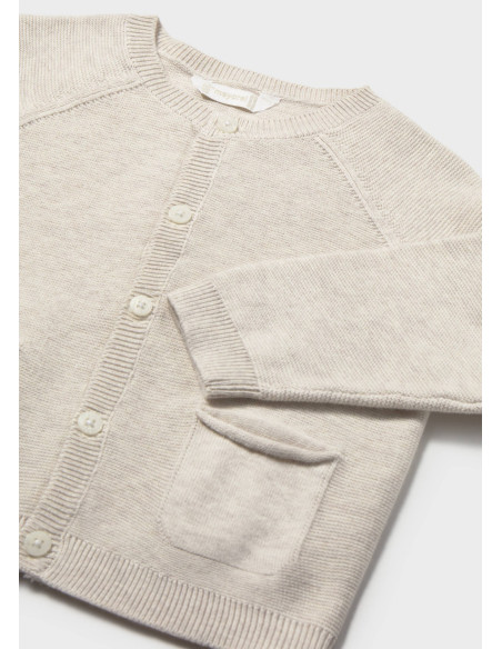 Jacheta tip cardigan nou-nascut taupe