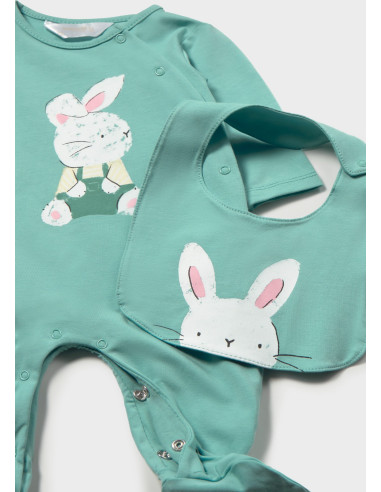 Pijama cu bavetica nou-nascut