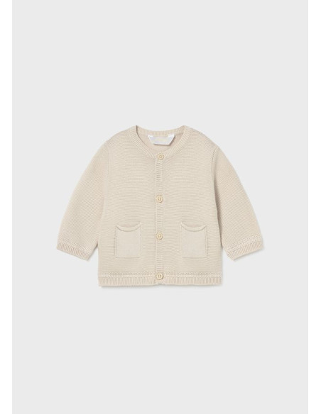 Jacheta tip cardigan nou-nascut taupe