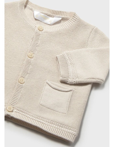 Jacheta tip cardigan nou-nascut taupe