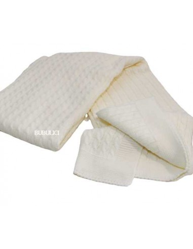 Patura crosetata ivory bebe