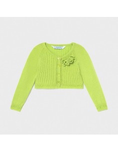 Cardigan tricot aplicatie bebe fetita