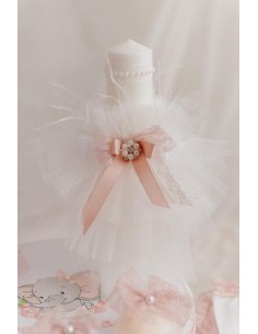 Lumanare botez Precious-white & rose