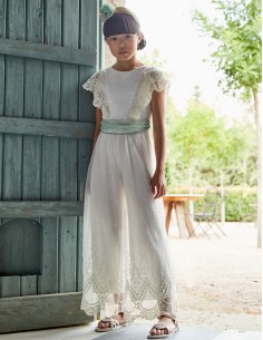 SALOPETA LUNGA TUL BRODAT FETITA