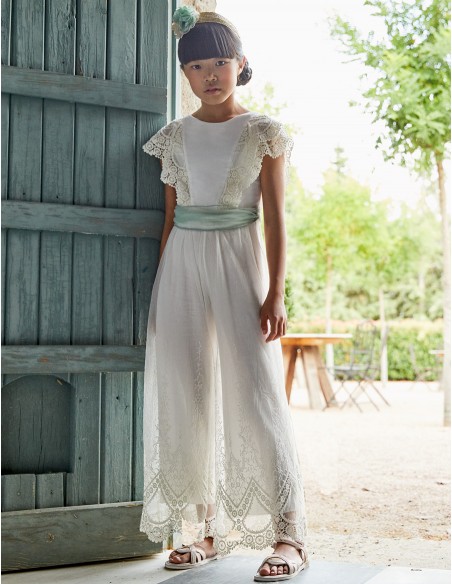 SALOPETA LUNGA TUL BRODAT FETITA