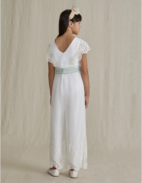 SALOPETA LUNGA TUL BRODAT FETITA