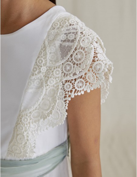 SALOPETA LUNGA TUL BRODAT FETITA